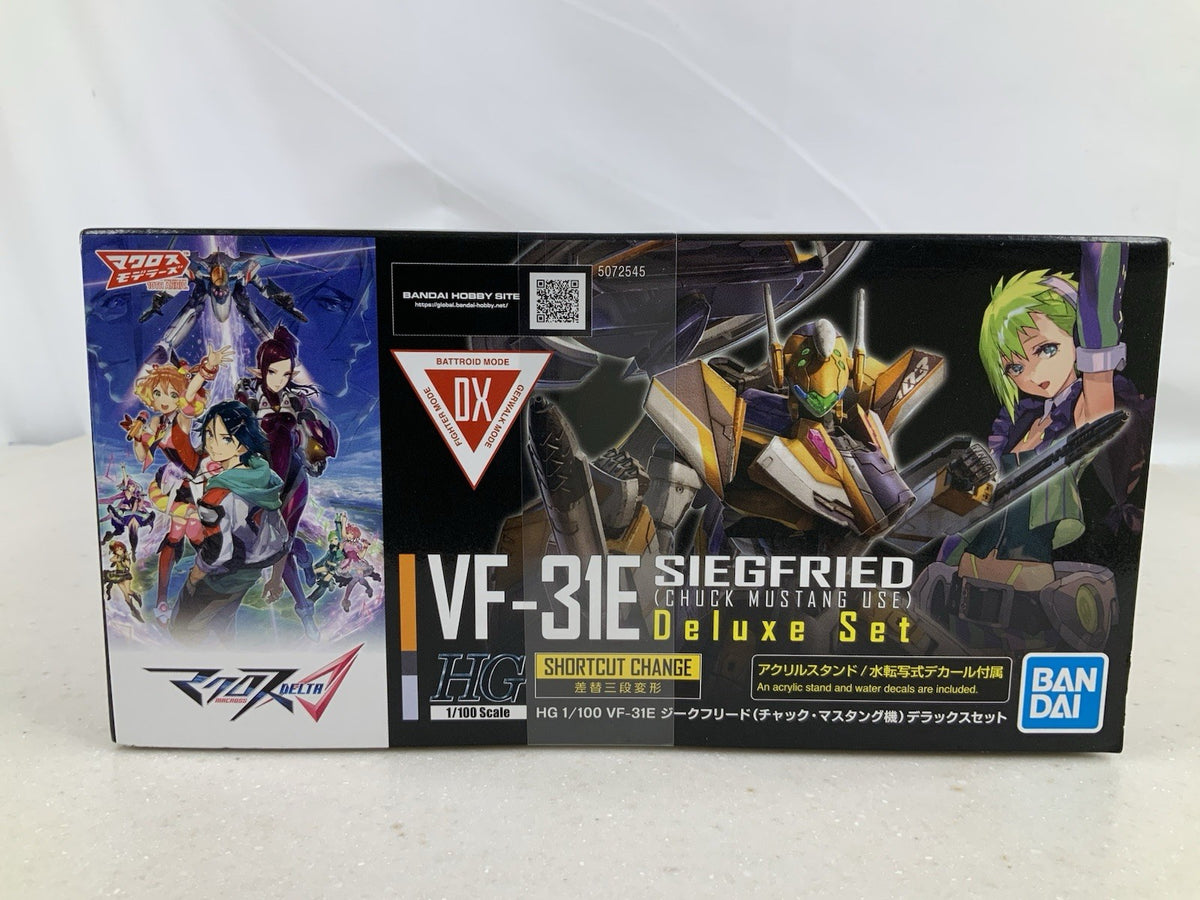 Bandai HG VF 31E Siegfried Chuck Mustang Deluxe 1:100 model kit DISTRESSED BOX4