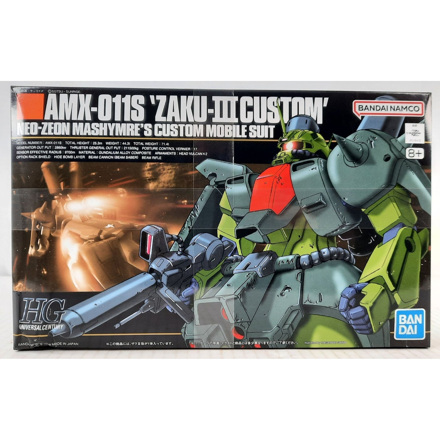 BANDAI AMX-011S ZAKU III custom Mashymre 003 1:144 model kit DISTRESSED BOX