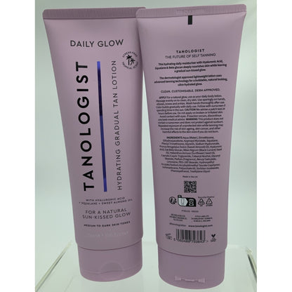 Lot of 2 Tanologist Daily Glow Hydrating Gradual Tan Lotion Medium To Dark 8.4oz