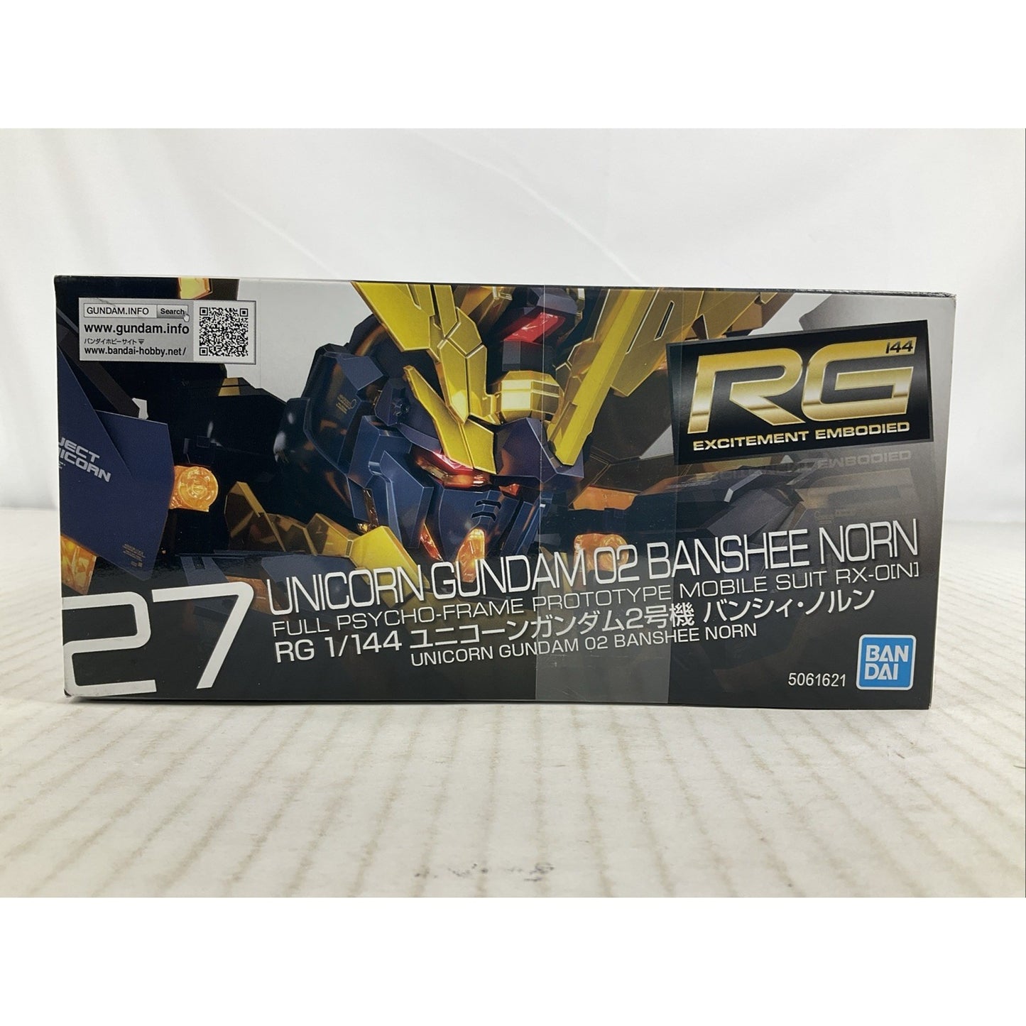 BANDAI RG Unicorn Gundam 02 Banshee Norm 27 RX-0N 1:144 model kit DISTRESSED BOX