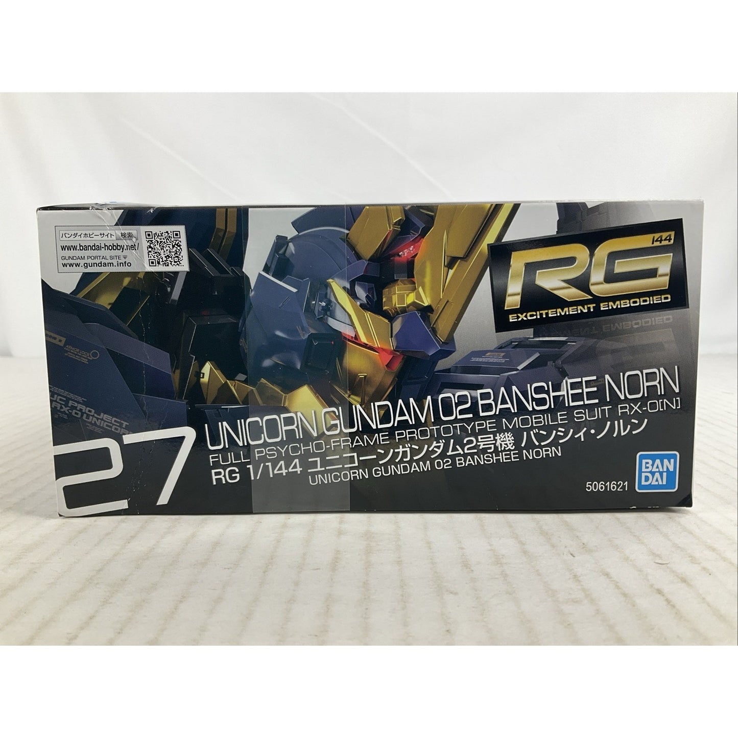 BANDAI RG Unicorn Gundam 02 Banshee Norm 27 RX-0N 1:144 model kit DISTRESSED BOX