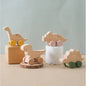 Wooden Dinosaurs Cars Vehicles 4 Piece Toy Set Toddler Eye Hand Coordination