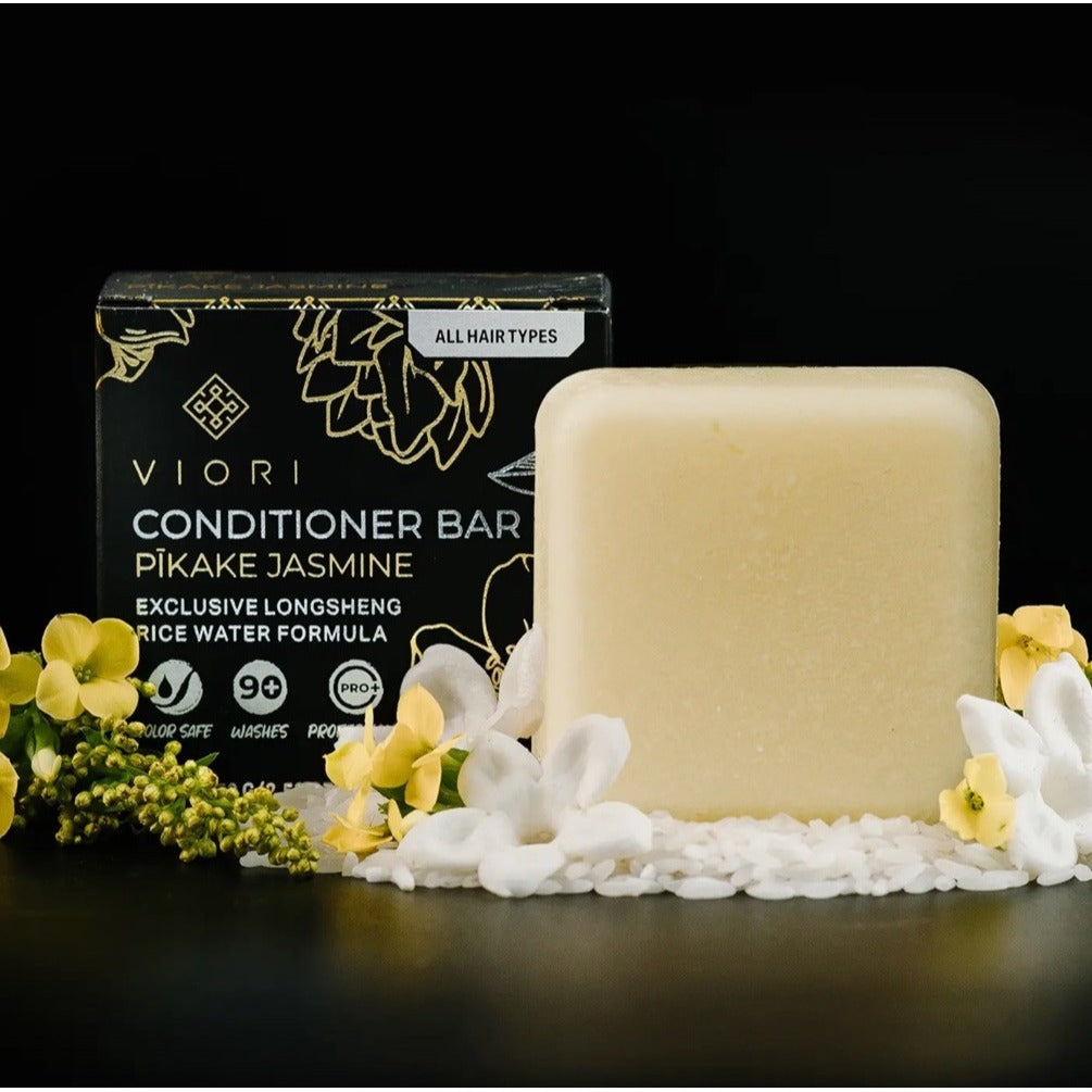 Viori Pikake Jasmine Shampoo and Conditioner Solid Bar Set Limited Edition