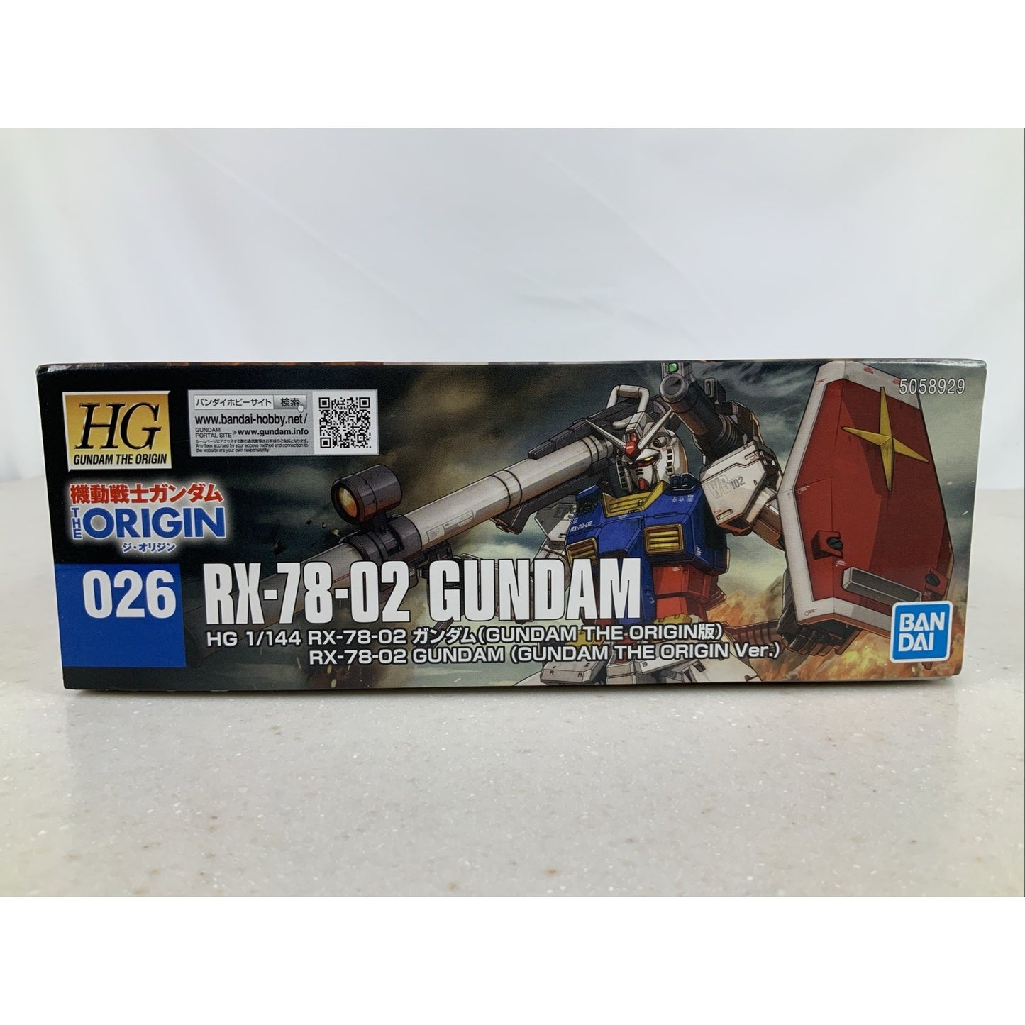 BANDAI HG RX-78-02 Gundam The Origin 1:144 model kit DISTRESSED BOX