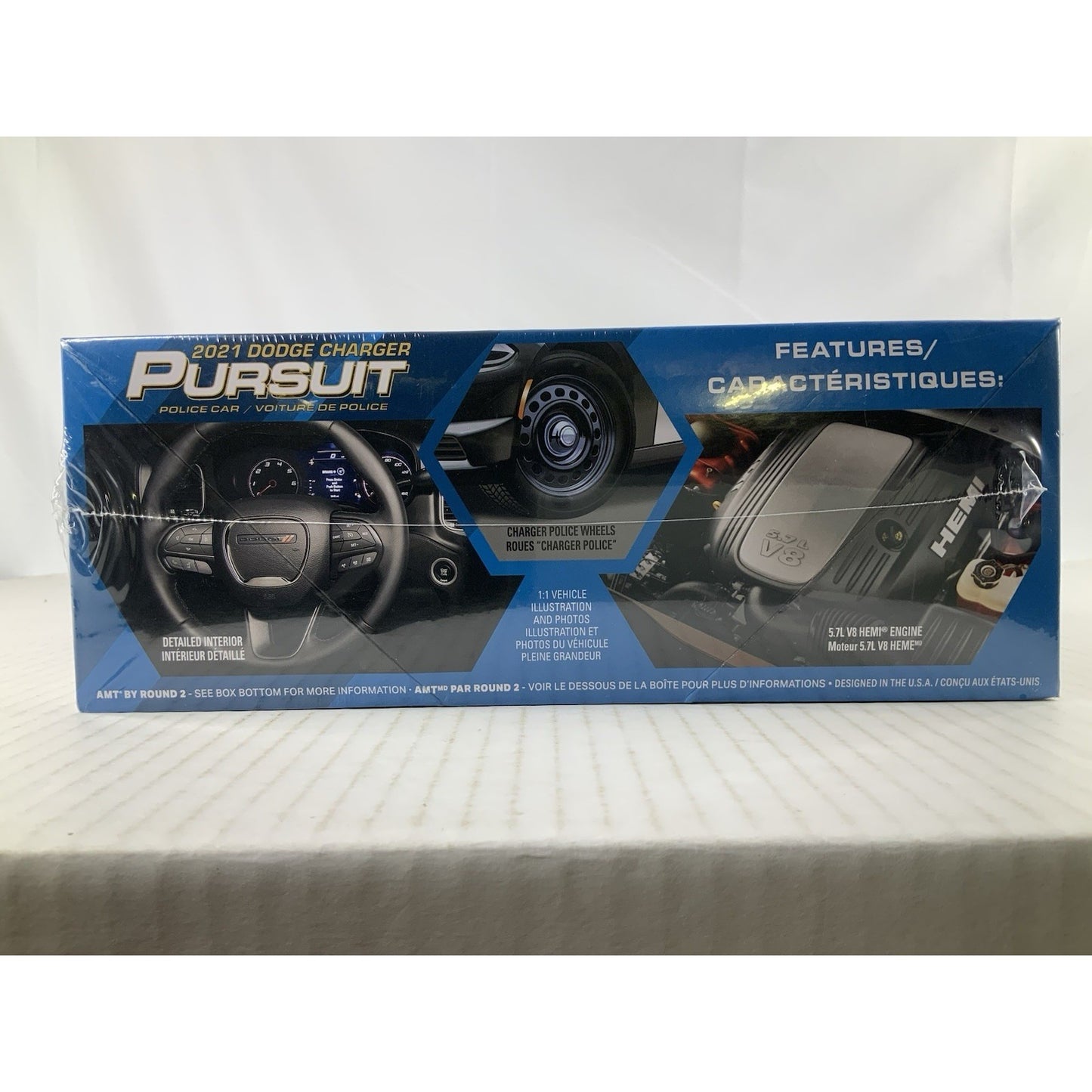 AMT 2021 Dodge Charger Police Pursuit 21 1:25 car model kit DISTRESSED BOX
