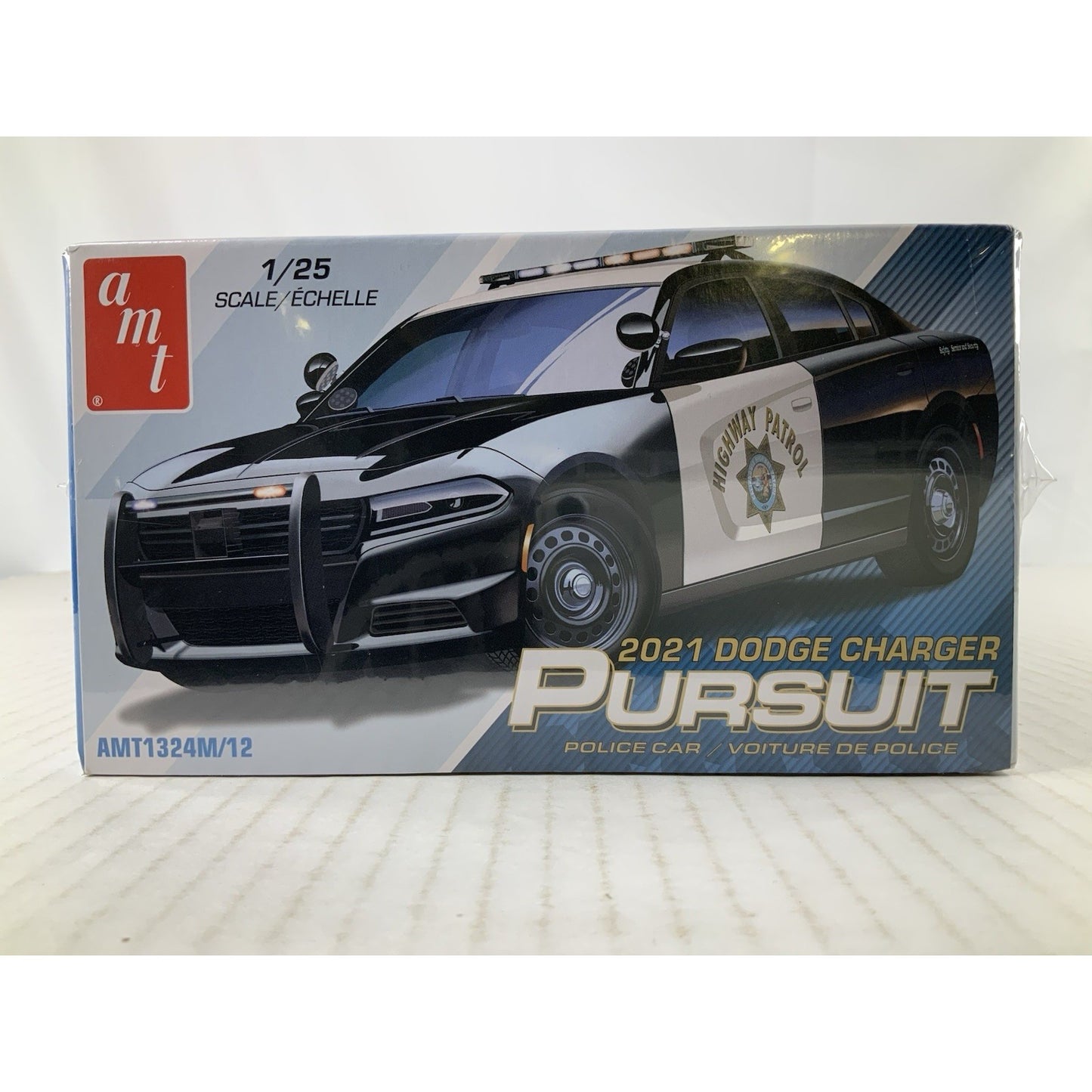 AMT 2021 Dodge Charger Police Pursuit 21 1:25 car model kit DISTRESSED BOX