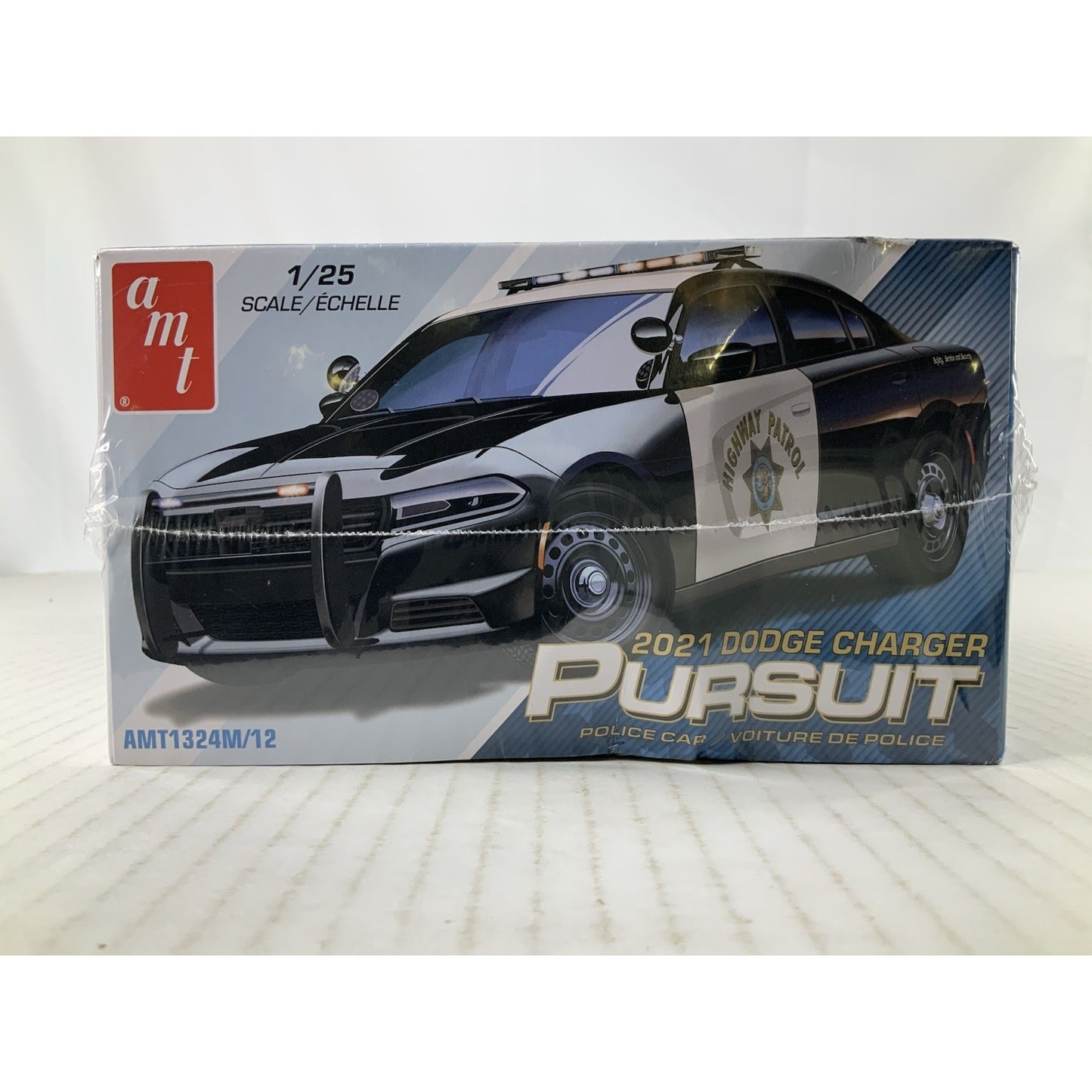 AMT 2021 Dodge Charger Police Pursuit 21 1:25 car model kit DISTRESSED BOX