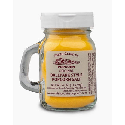 Amish Country Popcorn Ballpark Butter Salt Popcorn Salt 4.5 oz Jar Old Fashioned