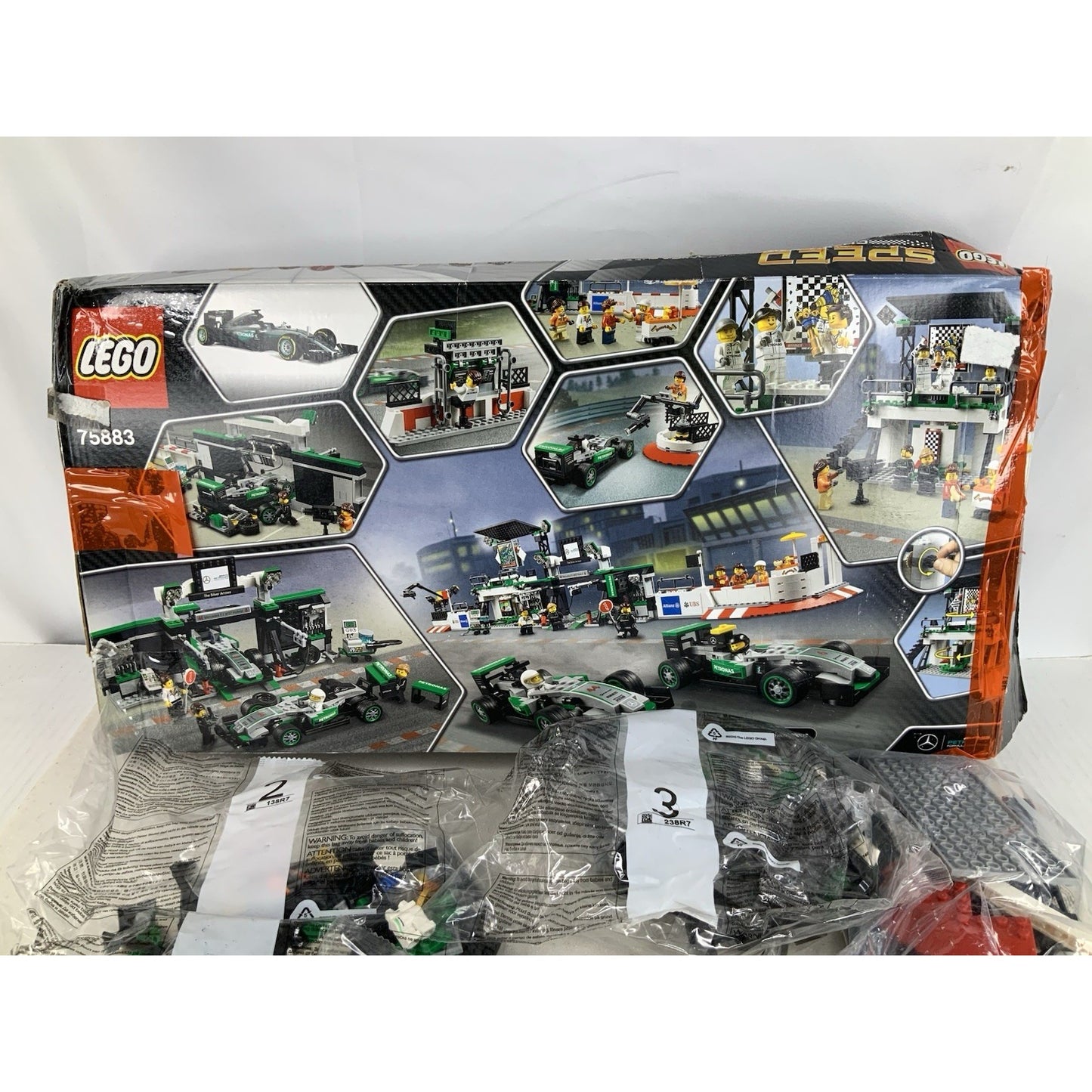 LEGO Speed Champions 75883 Mercedes AMG Petronas F1 Team  Incomplete