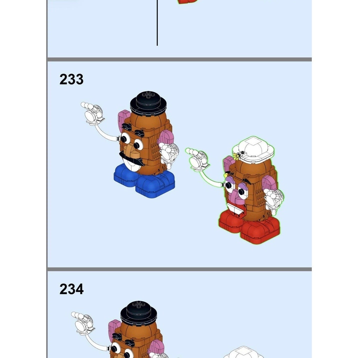 Moc Bricks Potato Head Couple Building Block Compatible Set Mr.  Mrs. Set 749pcs