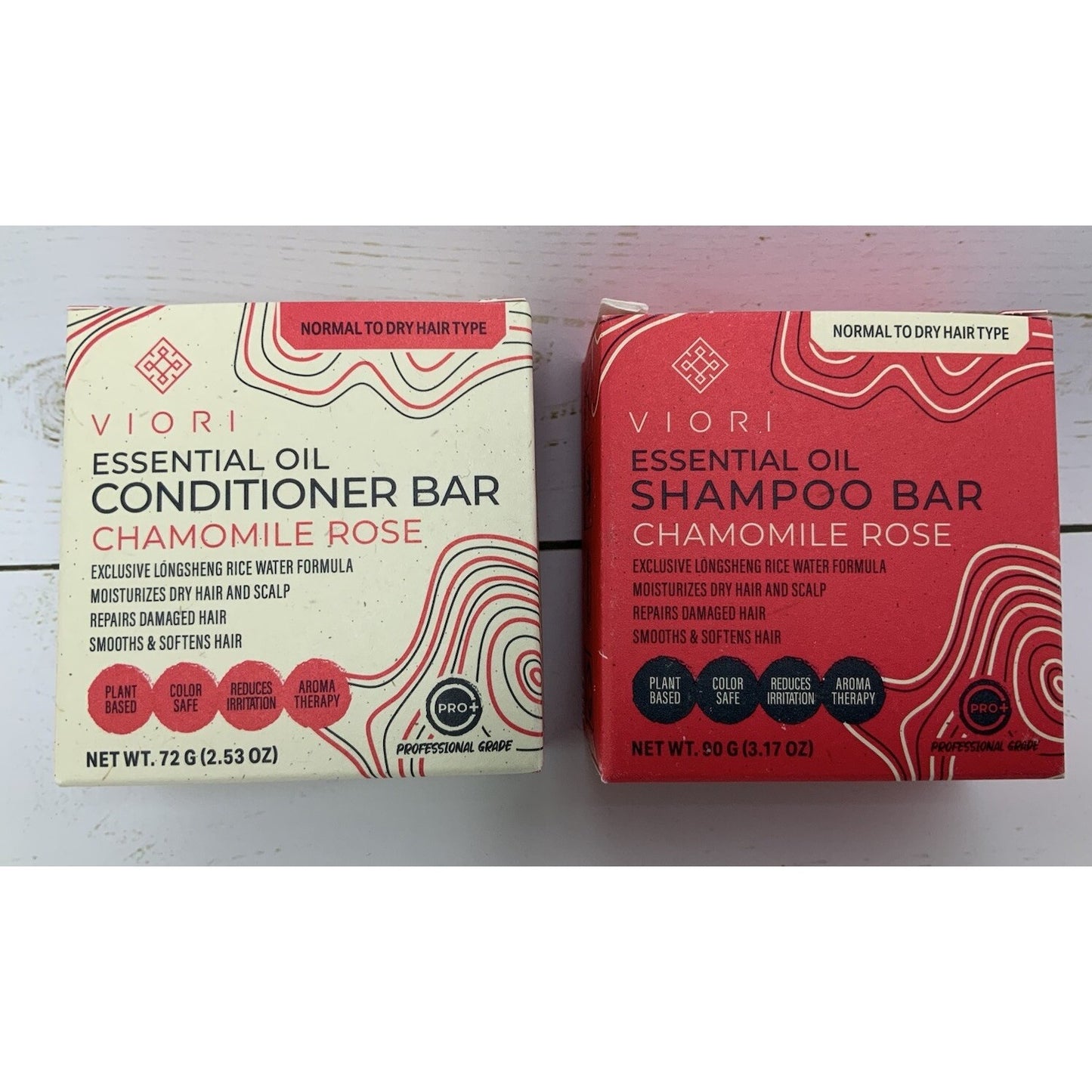 Viori Rose And Chamomile Solid Shampoo Conditioner Body Butter Bars Full 3 Set