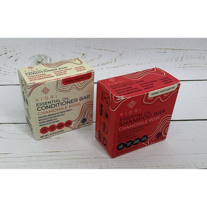 Viori Rose And Chamomile Solid Shampoo Conditioner Body Butter Bars Full 3 Set