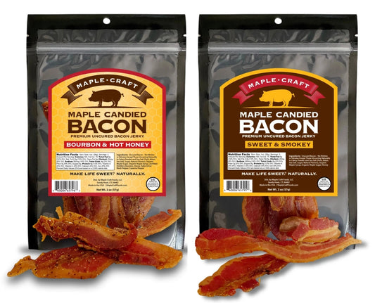 Maple Craft Candied Pork Bacon Jerky Sweet Smoky & Hot Honey 2 oz x 2 bag lot