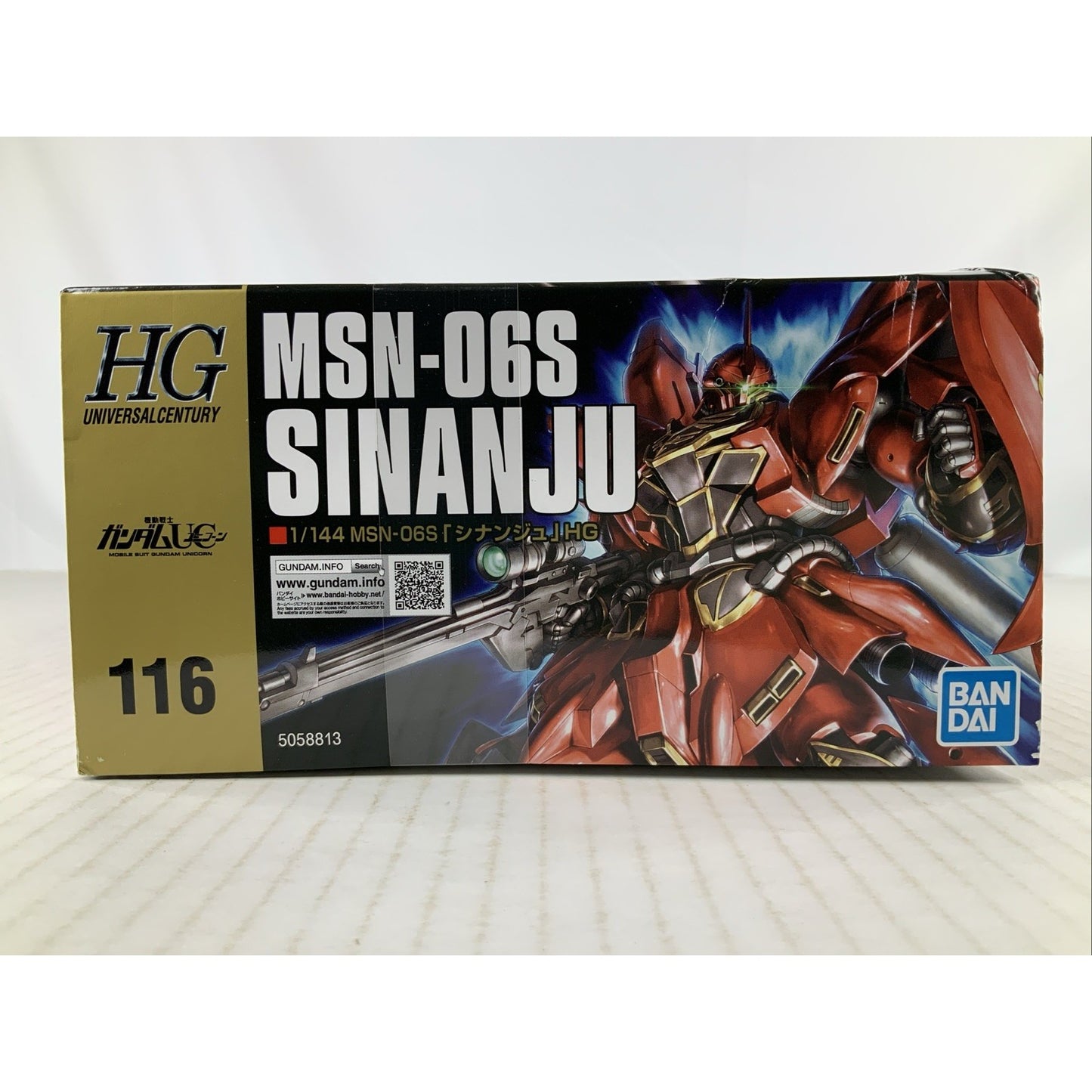 BANDAI HG MSN-06S Sinanju Gundam newtype HGUC 116 1:144 model kit DISTRESSED BOX