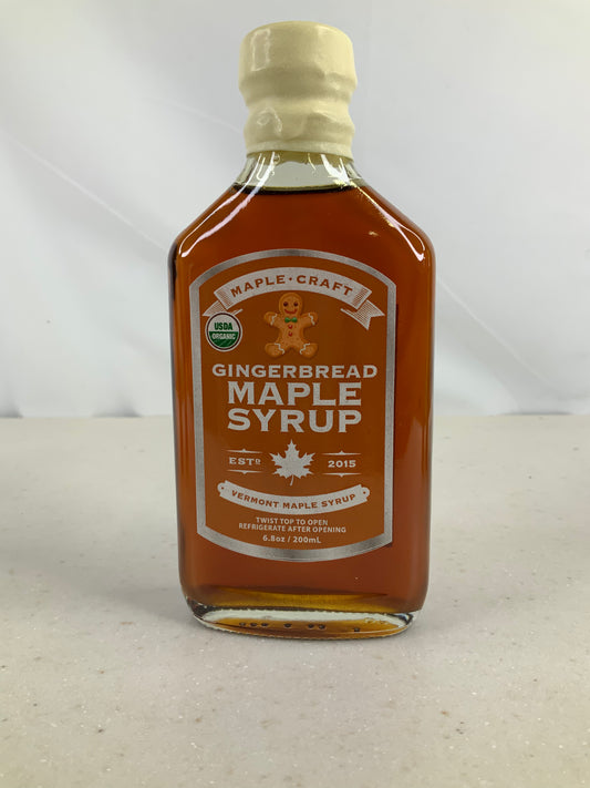 Gingerbread Vermont Maple Craft Syrup 6.8 oz Gourmet Craftmade USDA Organic