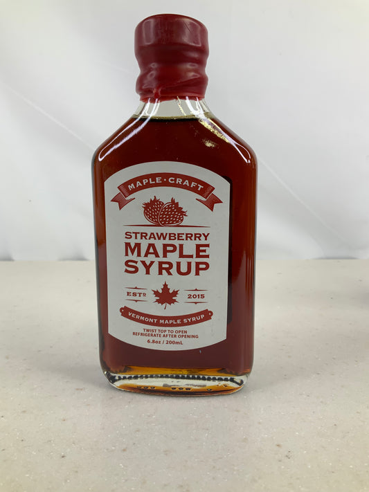 Strawberry Vermont Maple Craft Syrup 6.8 oz Gourmet Craftmade USDA Organic