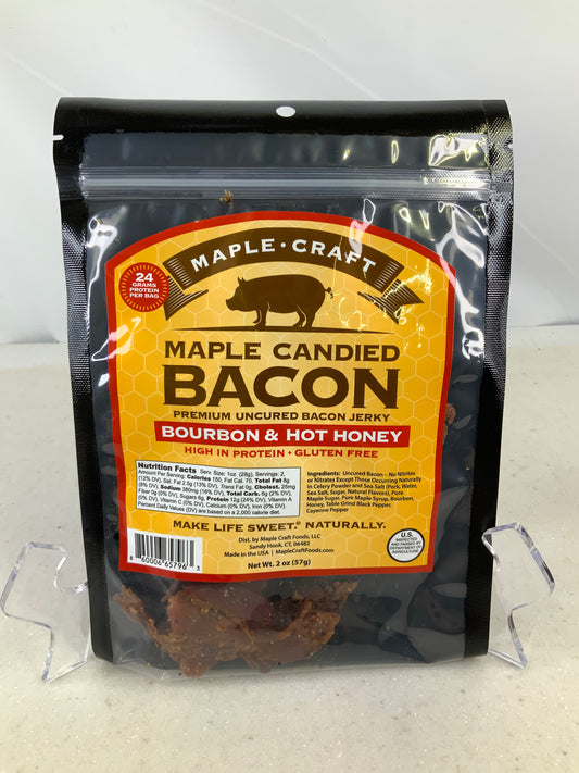 Maple Craft Candied Pork Bacon Jerky Bourbon & Hot Honey 2 oz bag
