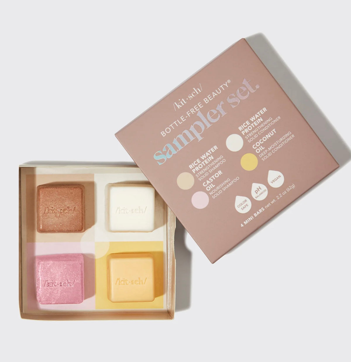 Solid Sampler Set Kitsch Strengthening Solid Shampoo & Conditioner Bar Sampler Set – Kent ...