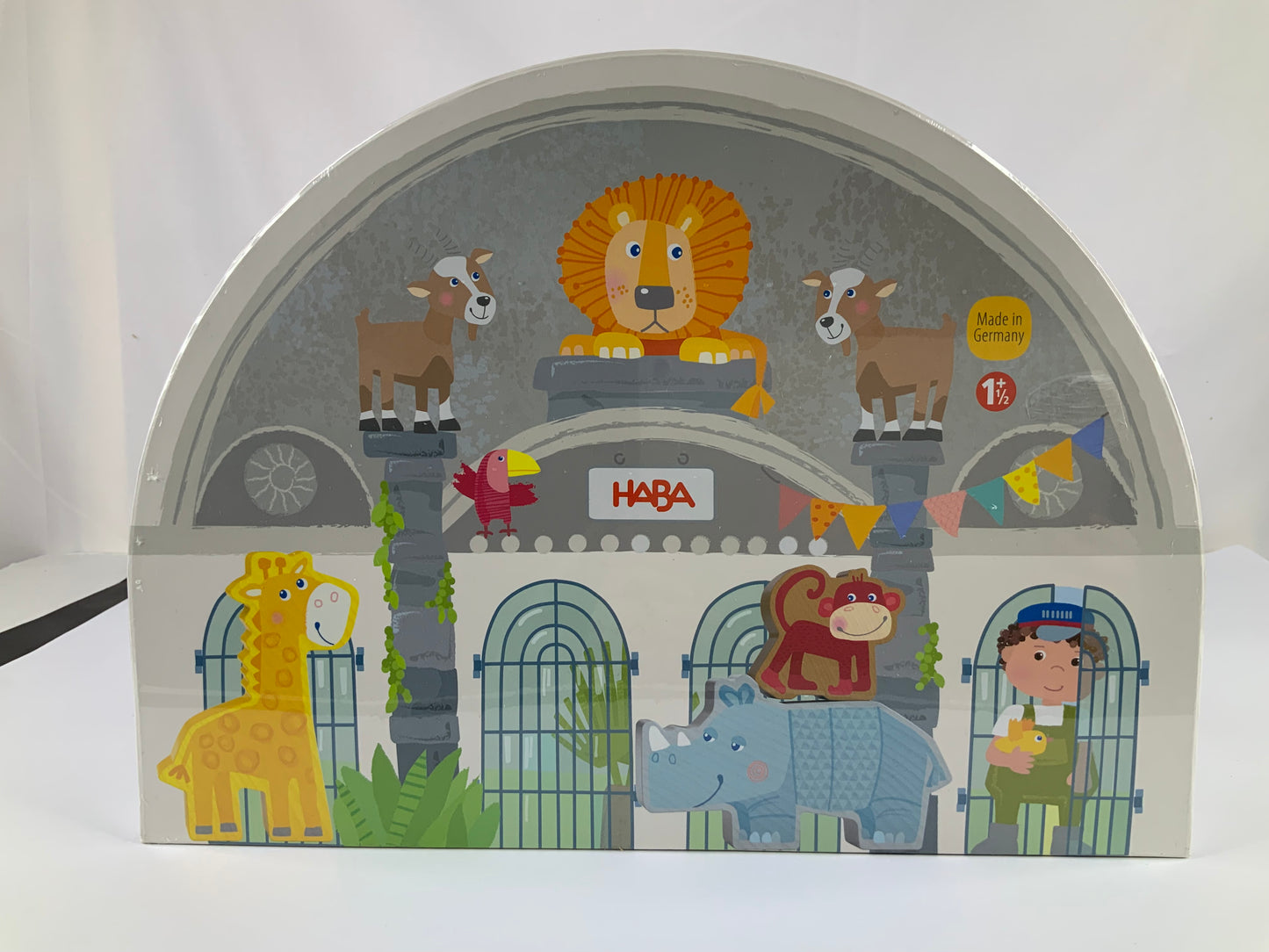 Haba Play World At the Zoo - Interactive Wooden Animal Playset