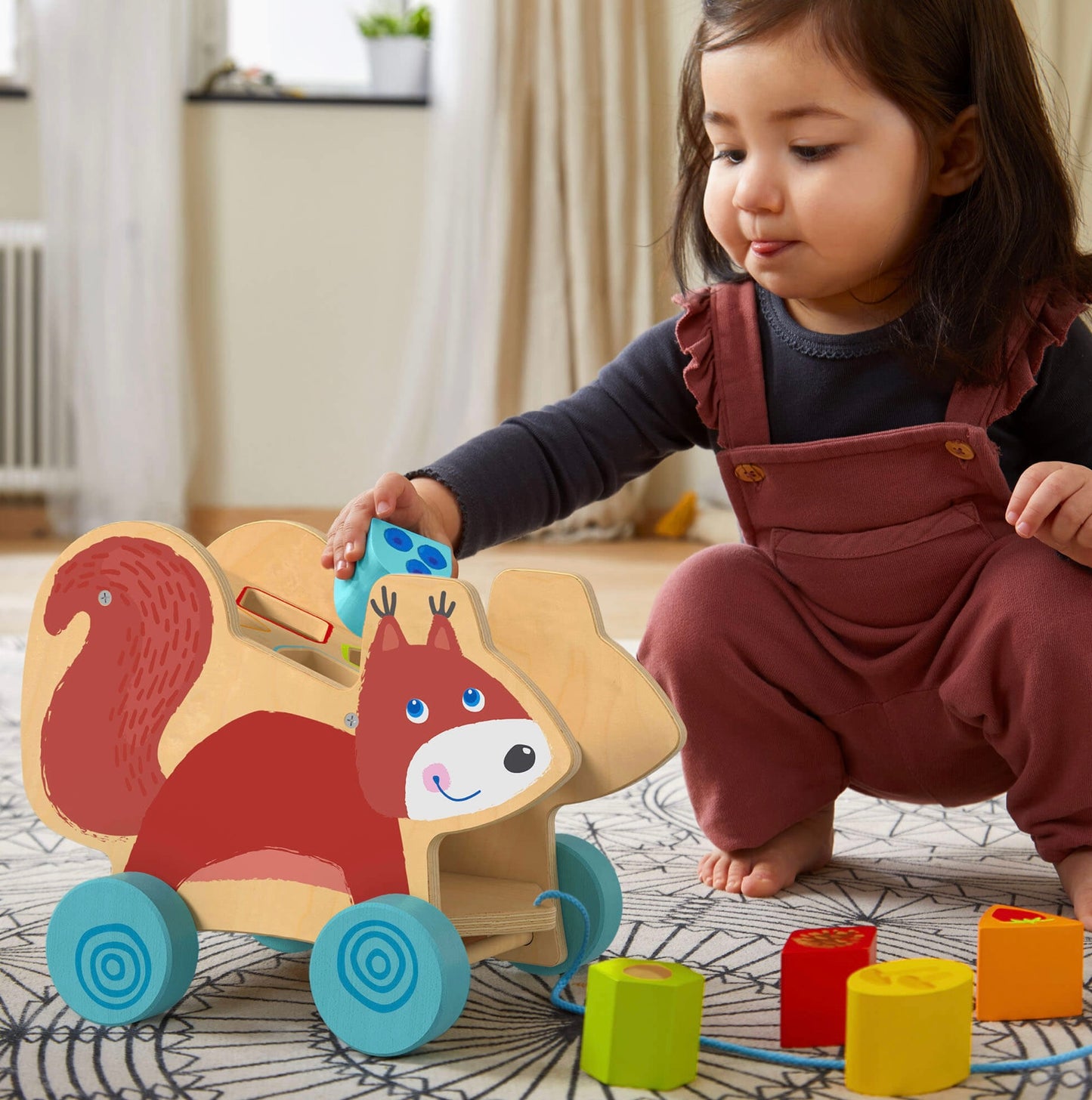 Haba Squirrel Pull-Along Toy & Sorting Box - Toddler Activity Set