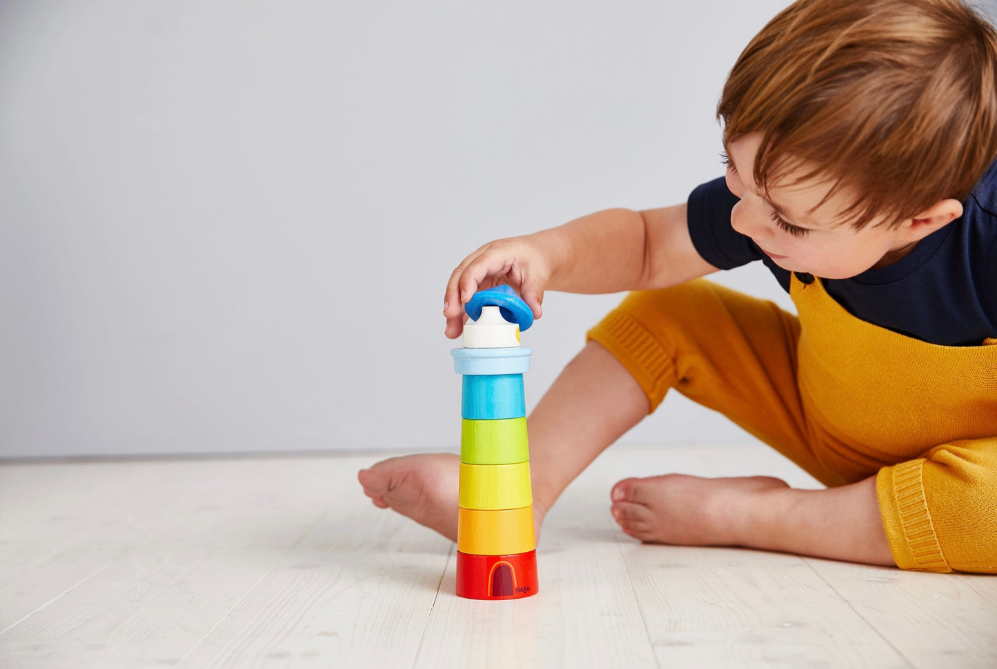 Haba Wooden Rainbow Lighthouse – Montessori Stacker & Balance Toy