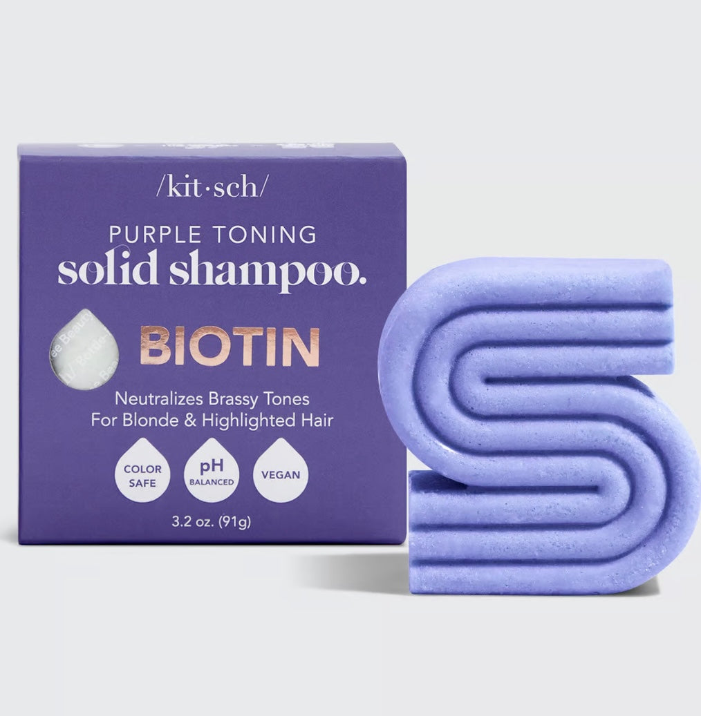 Kitsch Biotin Purple Solid Shampoo & Conditioner Set