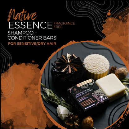 Viori Native Essence Shampoo & Conditioner Bar Duo With Bamboo Holder Bundle Gift Set