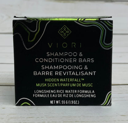 Viori Hidden Waterfall Solid Shampoo & Conditioner Bar Travel Size Sample Set