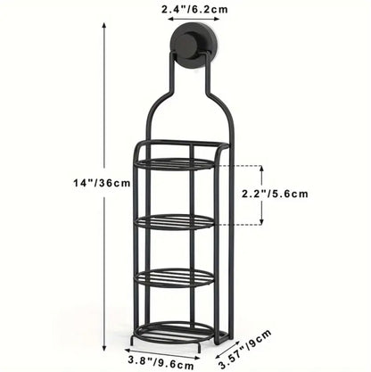 4 Tier Bar Soap Holder 1 Piece Metal Suction Cup Bathroom Shampoo Organizer