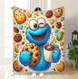 Cookie Monster Hot Cocoa Fleece Blanket 59” x 79” Large Throw Movie Night