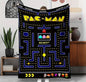 Pac-Man Game Gamer Fleece Blanket 59” x 79” Large Throw Movie Night