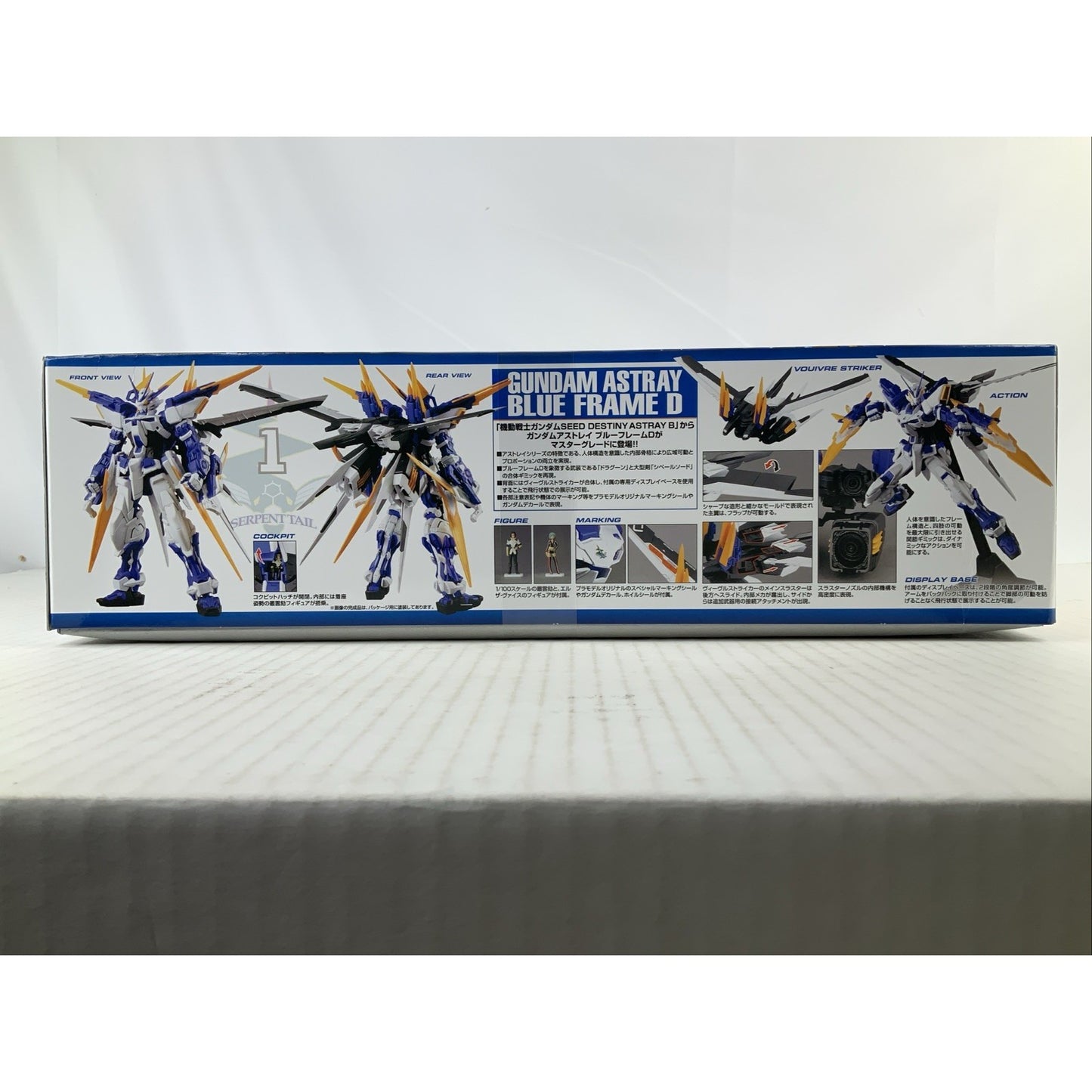 BANDAI MG Gundam Astray Blue Frame D model kit DISTRESSED BOX