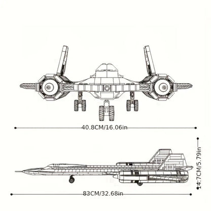 SR-71 Blackbird Fighter Building Blocks Air Force Plane Bricks Compatible 1775pc
