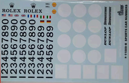 GOFER Sports Car Number Decal sheet 11009