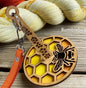 Mini Minder Travel Holder Yarn Knitting Crochet Bumble Bee w/ wrist strap