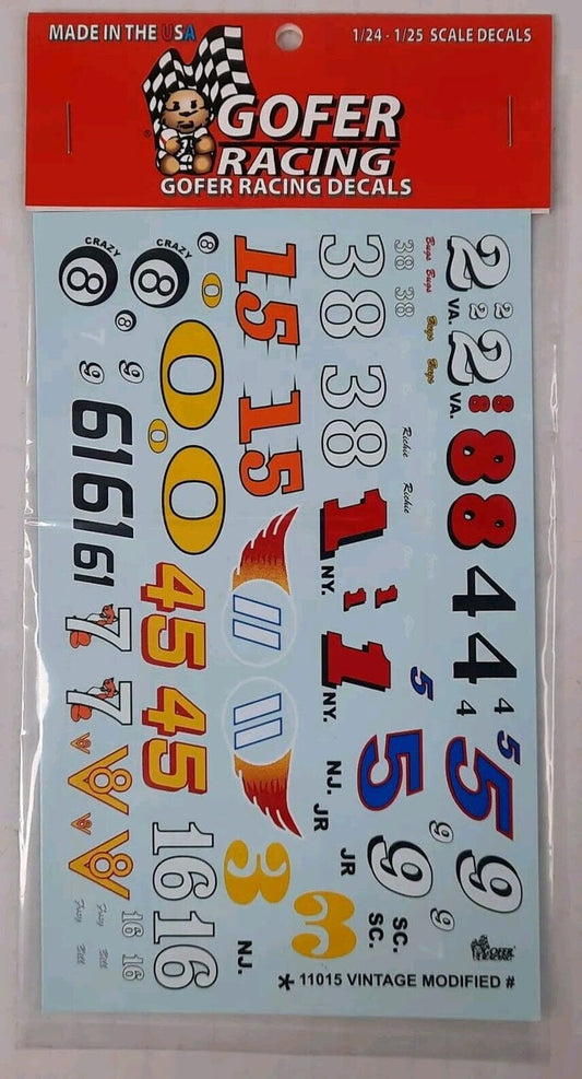 GOFER Vintage Modified Numbers Decal sheet 11015