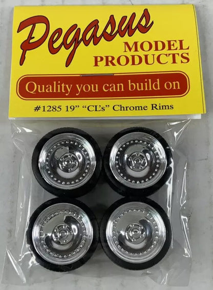 PEGASUS CL's 19" Chrome Rims w Tires 1285 model kit wheels 1:24 / 1:25 accessory