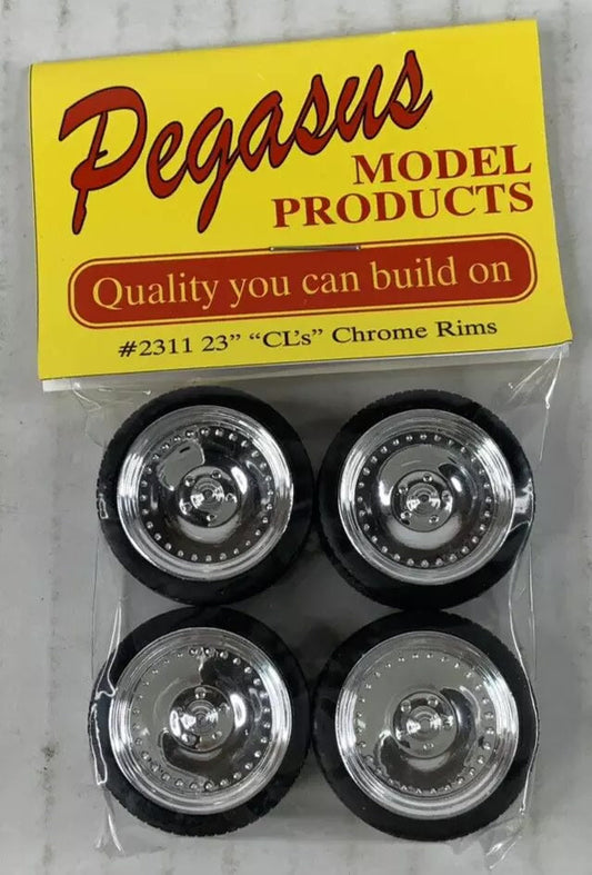 PEGASUS CL's 23" Chrome Rims w/Tires 2311 model kit wheels 1:24 / 1:25 accessory