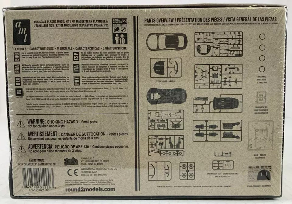 AMT '16 Chevy Camaro Ss Snap 1:25 model kit DISTRESSED BOX