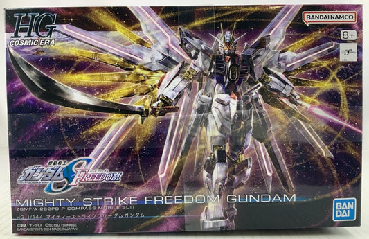 BANDAI HG Mighty Strike Freedom Gundam Seed 250: 1:144 model kit DISTRESSED BOX 