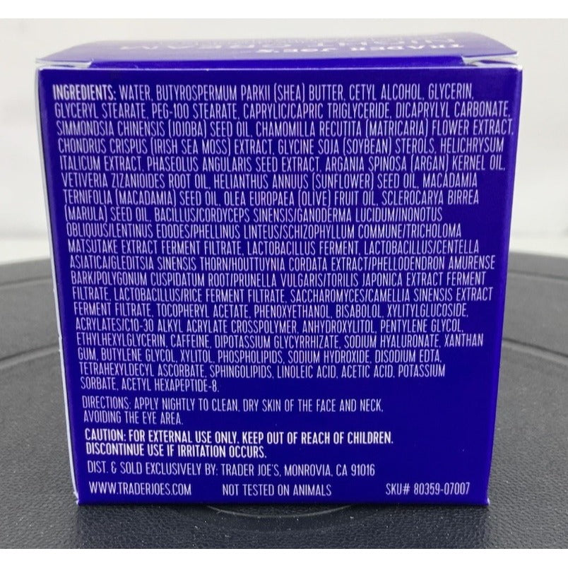 Trader Joe’s Night Cream Irish Sea Moss Extract Fermented Mushroom Complex 2 OZ