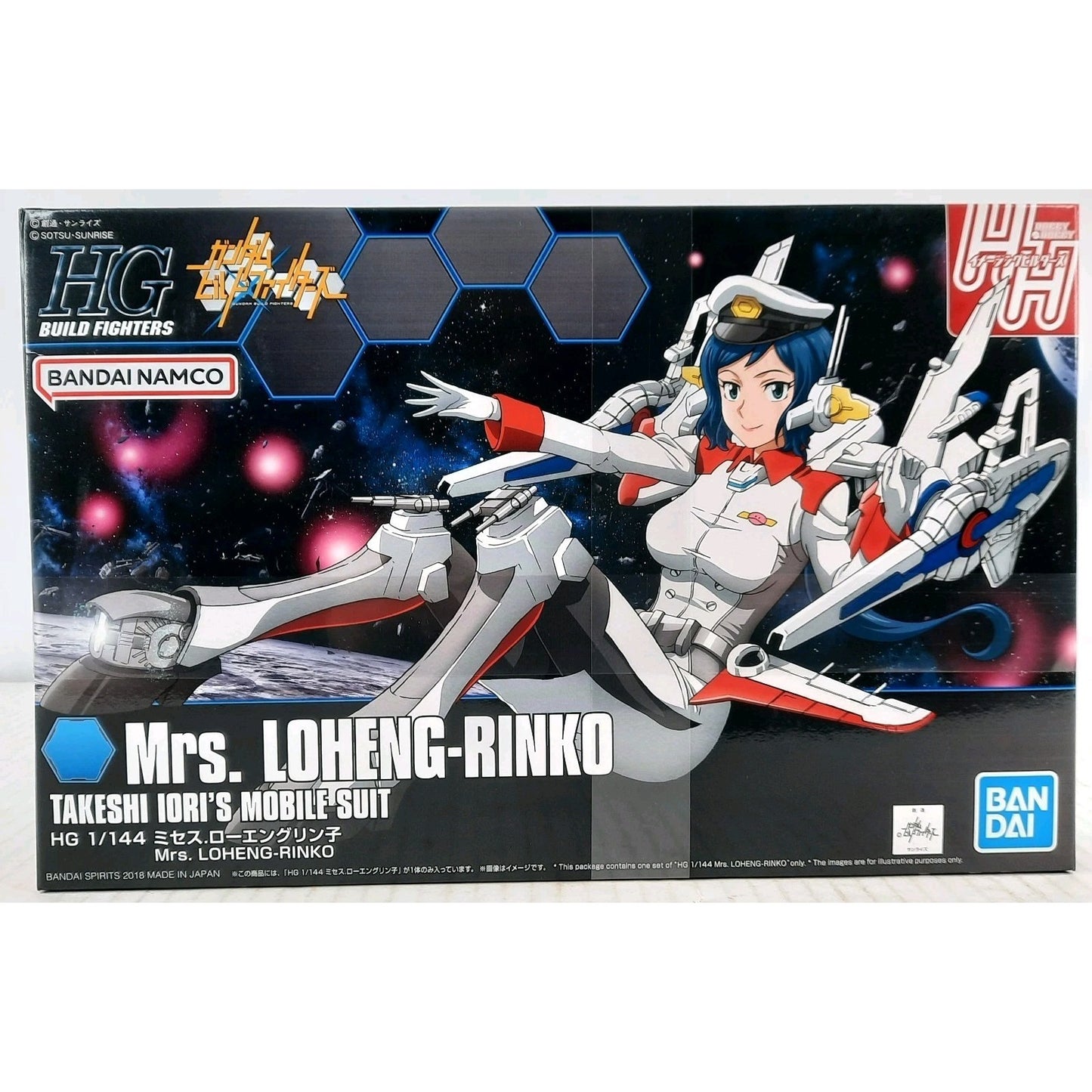 BANDAI HG Mrs Loheng-Rinko HH HGBF Takeshi Iori 1:144 model kit DISTRESSED BOX