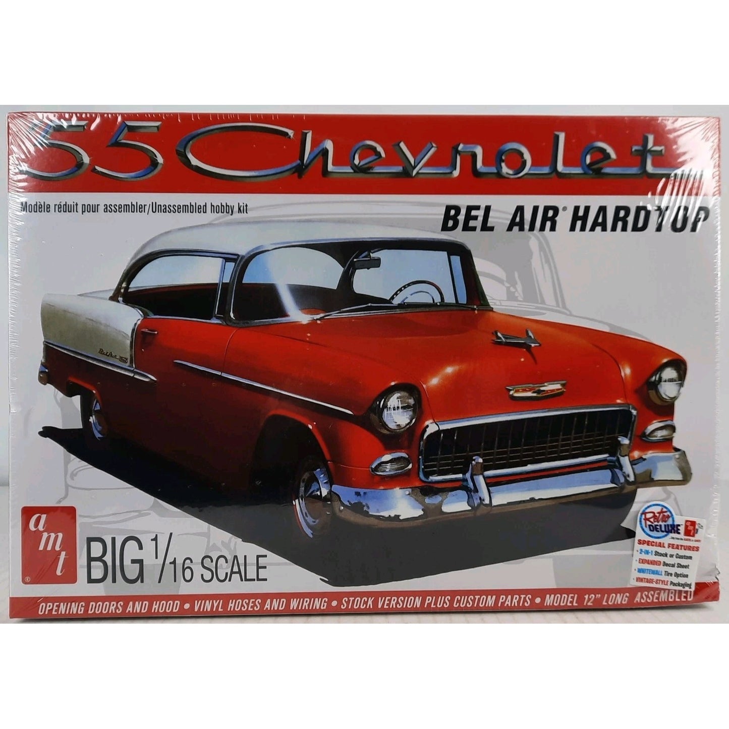AMT 55 Chevy Bel Air Hardtop 1955 big scale 1:16 model kit DISTRESSED BOX