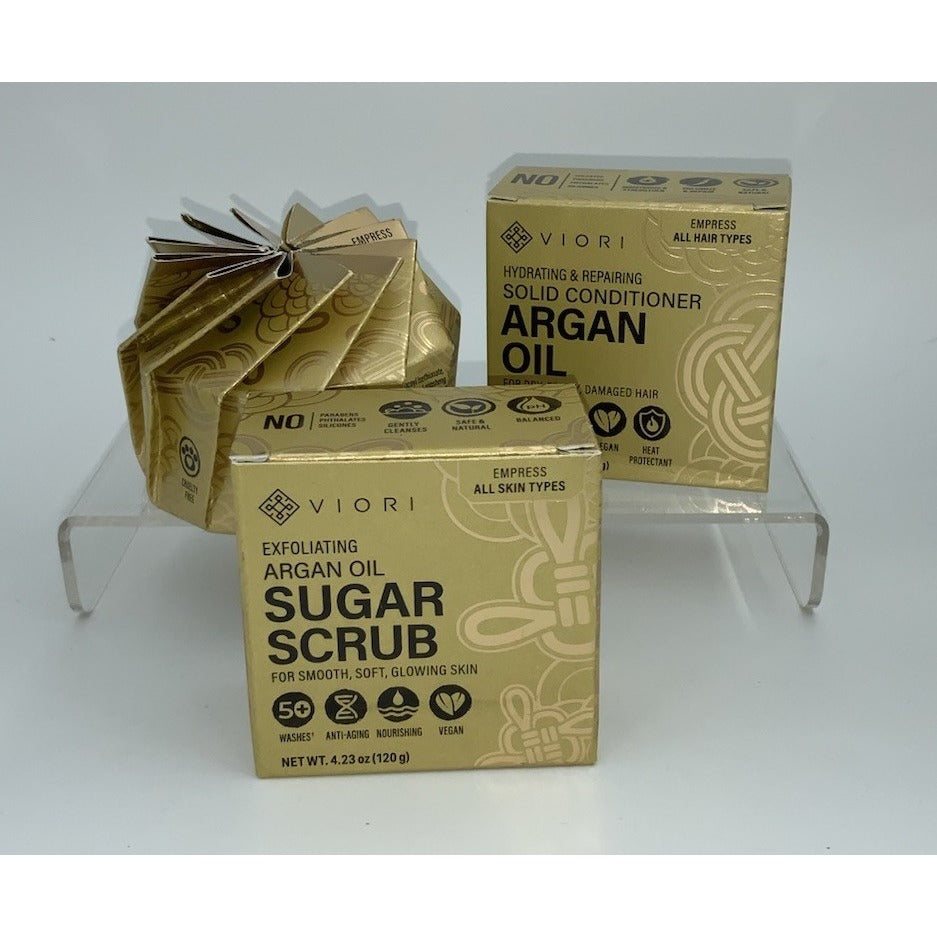 Viori Empress Argan Oil Shampoo Conditioner Exfoliating Scrub Bars Full 3 Set