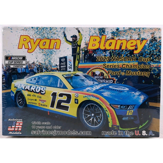 Salvinos JR Ryan Blaney 2023 NASCAR Cup Mustang 1/24 Model Kit DISTRESSED BOX