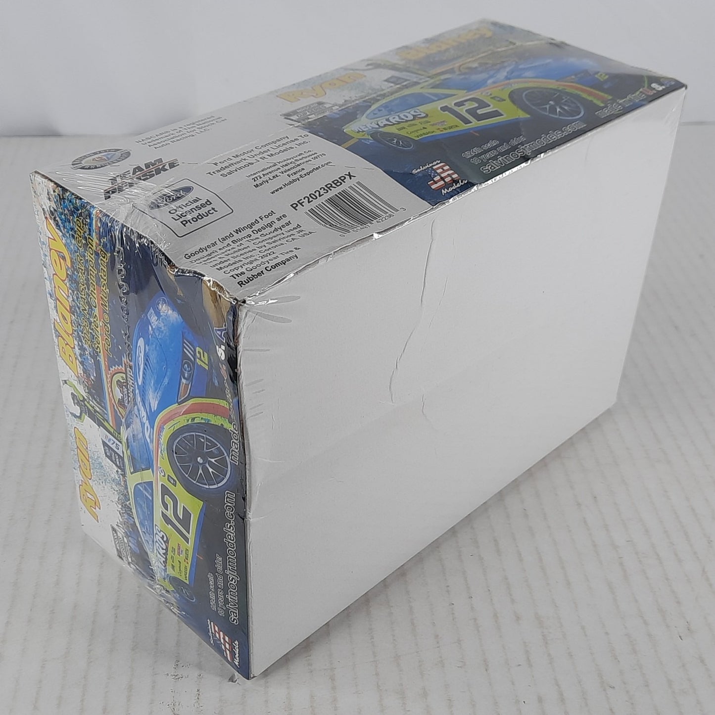 Salvinos JR Ryan Blaney 2023 NASCAR Cup Mustang 1/24 Model Kit DISTRESSED BOX