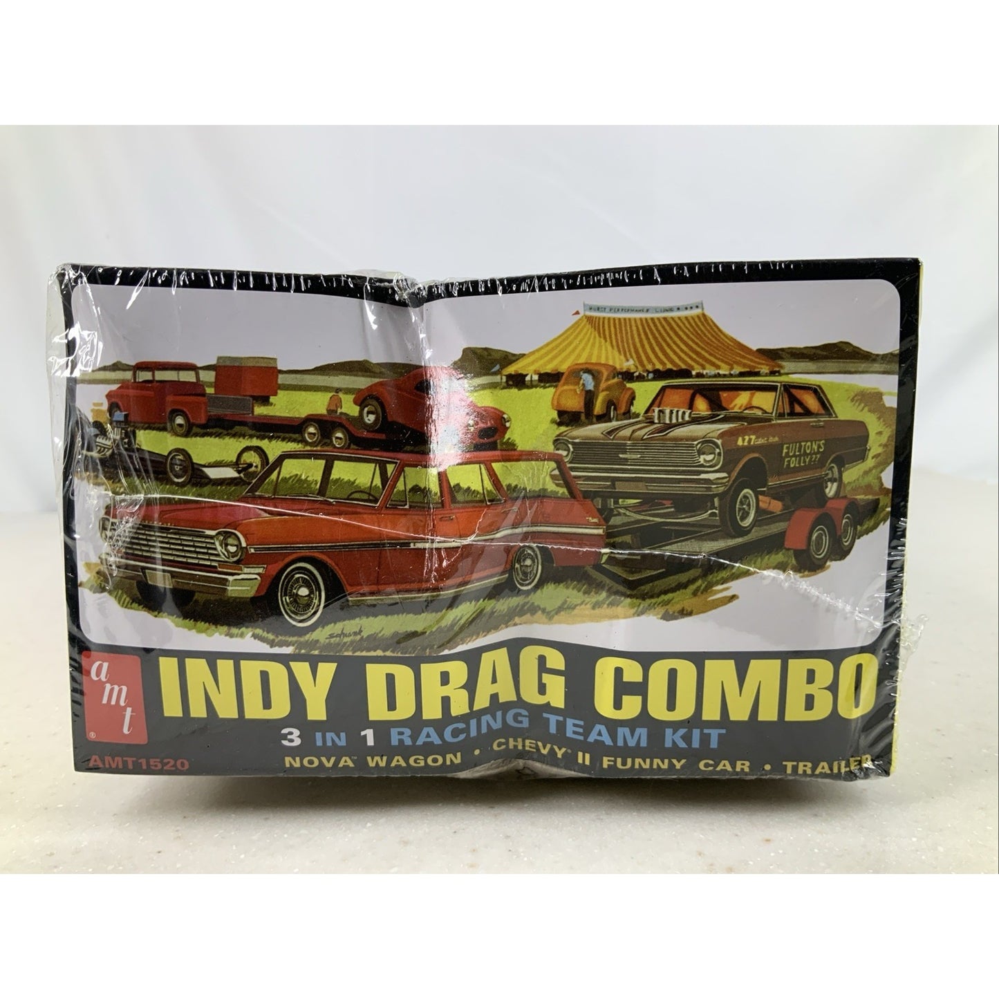 AMT Indy Drag Combo Chevy II FC & Trailer 1:25 model kit DISTRESSED BOX