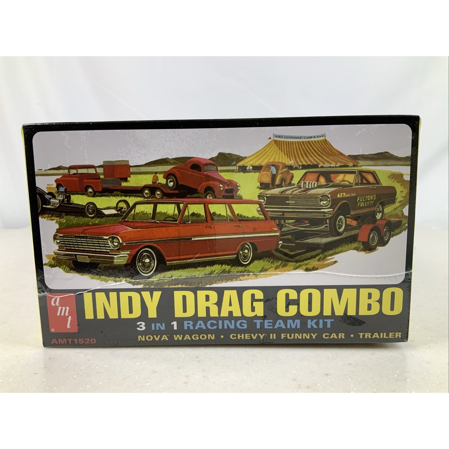 AMT Indy Drag Combo Chevy II FC & Trailer 1:25 model kit DISTRESSED BOX