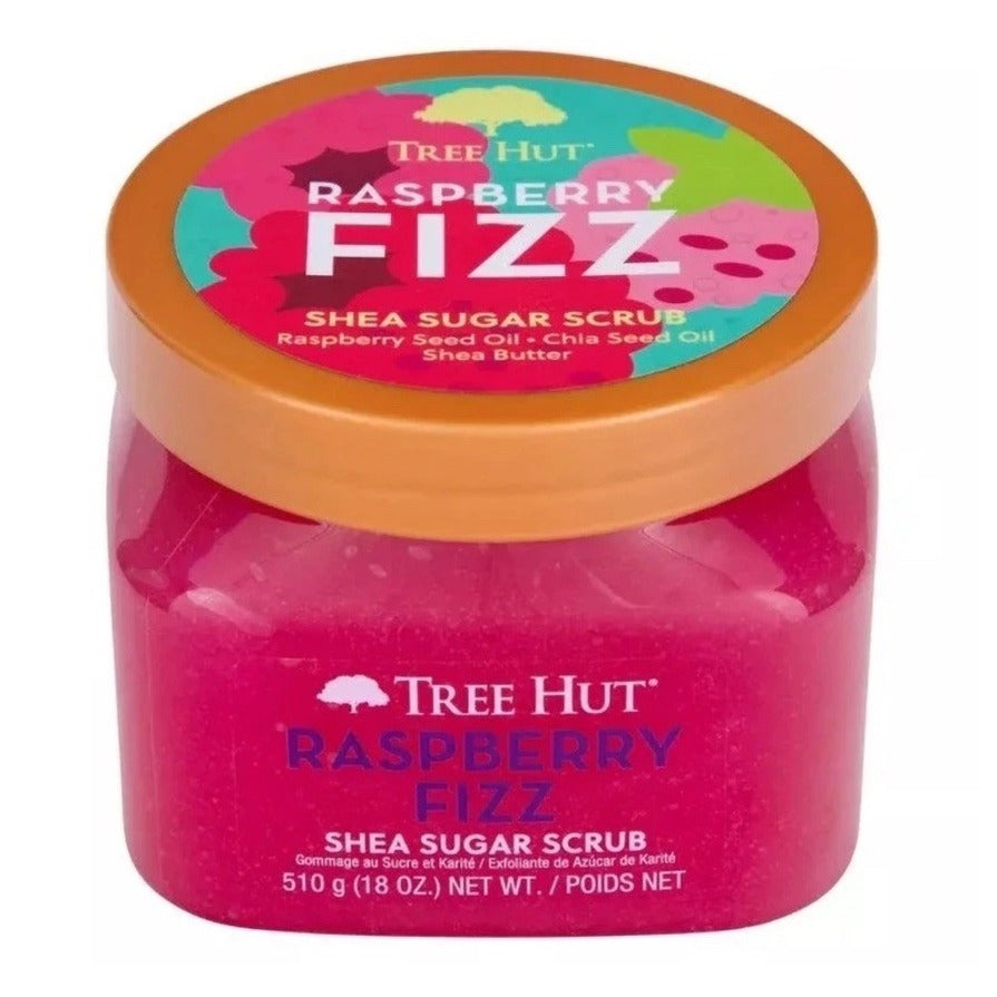 Tree Hut Raspberry Fizz Shea Butter Exfoliating Sugar Body Scrub 18 oz.
