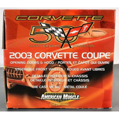 Ertl 2003 Corvette Coupe 50th Anniversary American Muscle Black 1:18 Diecast